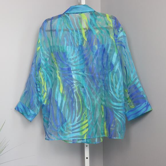 Vintage Draper & Damon's Sheer Blouse Size 2XL - Picture 2 of 6